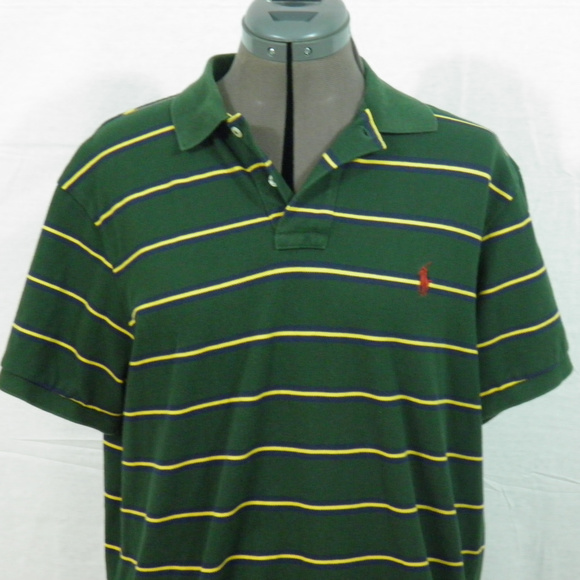Polo Ralph Lauren Green and Yellow Polo Large - Picture 1 of 5